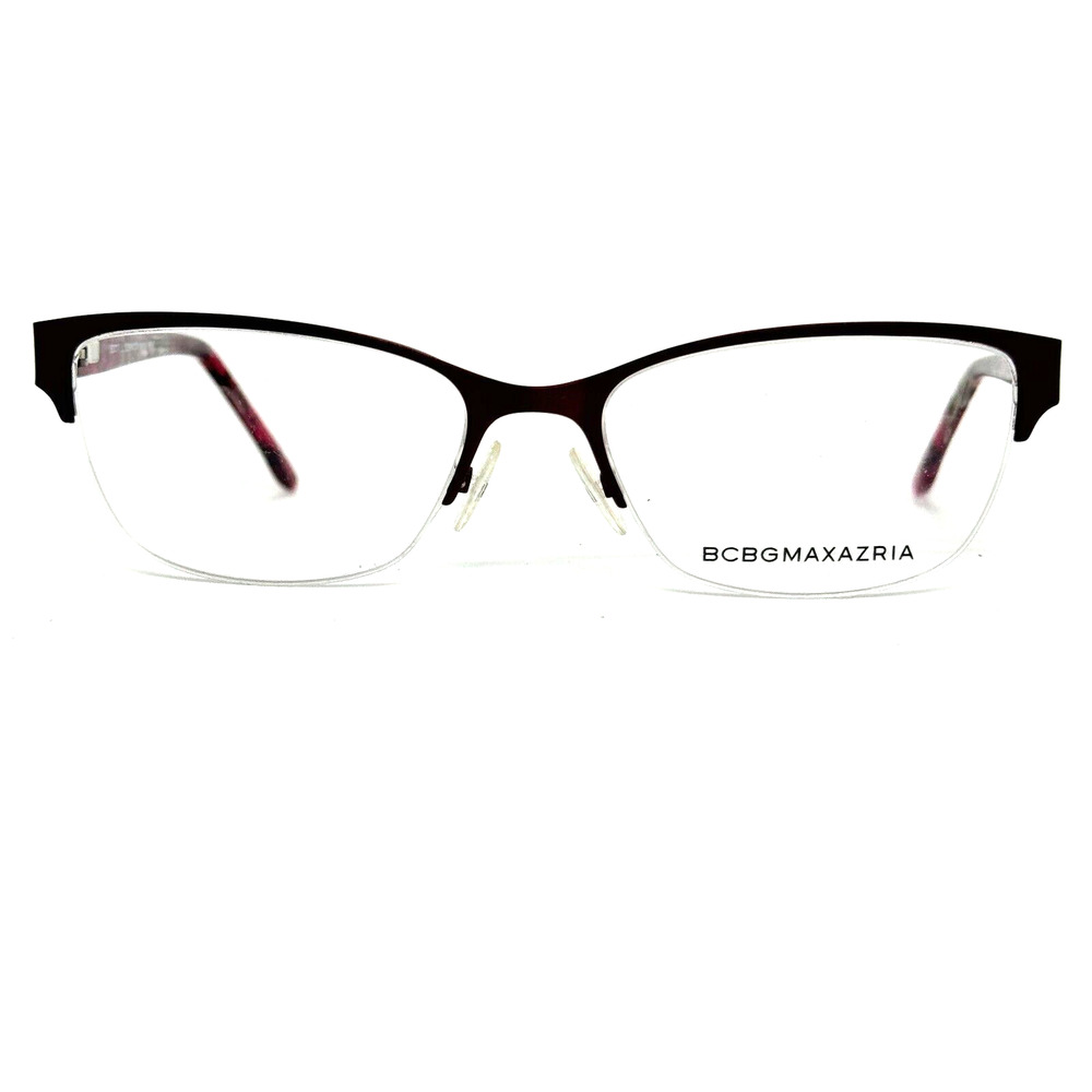 BCBG Maxazria Cat Eye Half Rim Frame‎ Eyeglasses Kana Wine 53 17 135 H13560